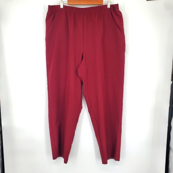 Vintage Fashion Bug Pants Womens 18W Burgundy Elastic Waist Sweatpants - Picture 1 of 7